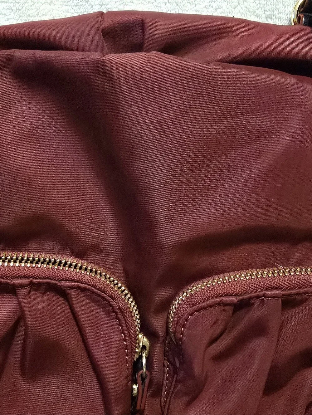 MZ Wallace Jane Tote Burgundy Nylon Leather Trim Like New